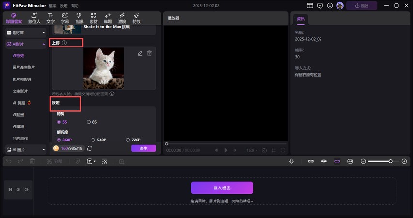 一隻白色的貓咪即將跳舞