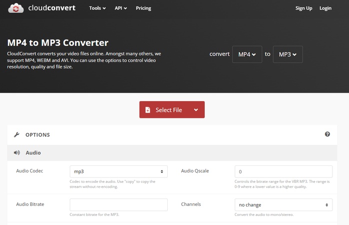 Cloudconvert mp4 轉 mp3工具教學1