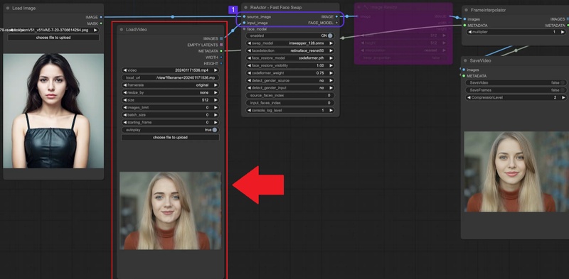 ComfyUI影片換臉 匯入想要換臉的影片