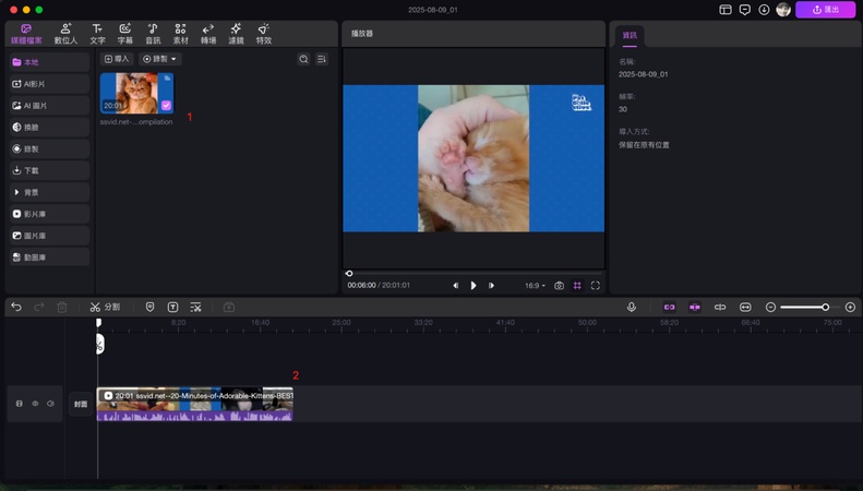 匯入影片