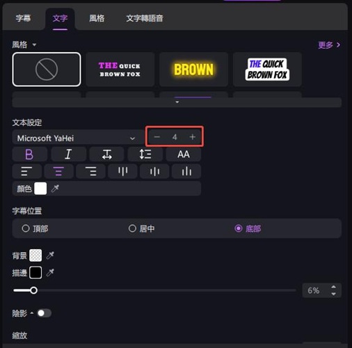 雙字幕大小調整