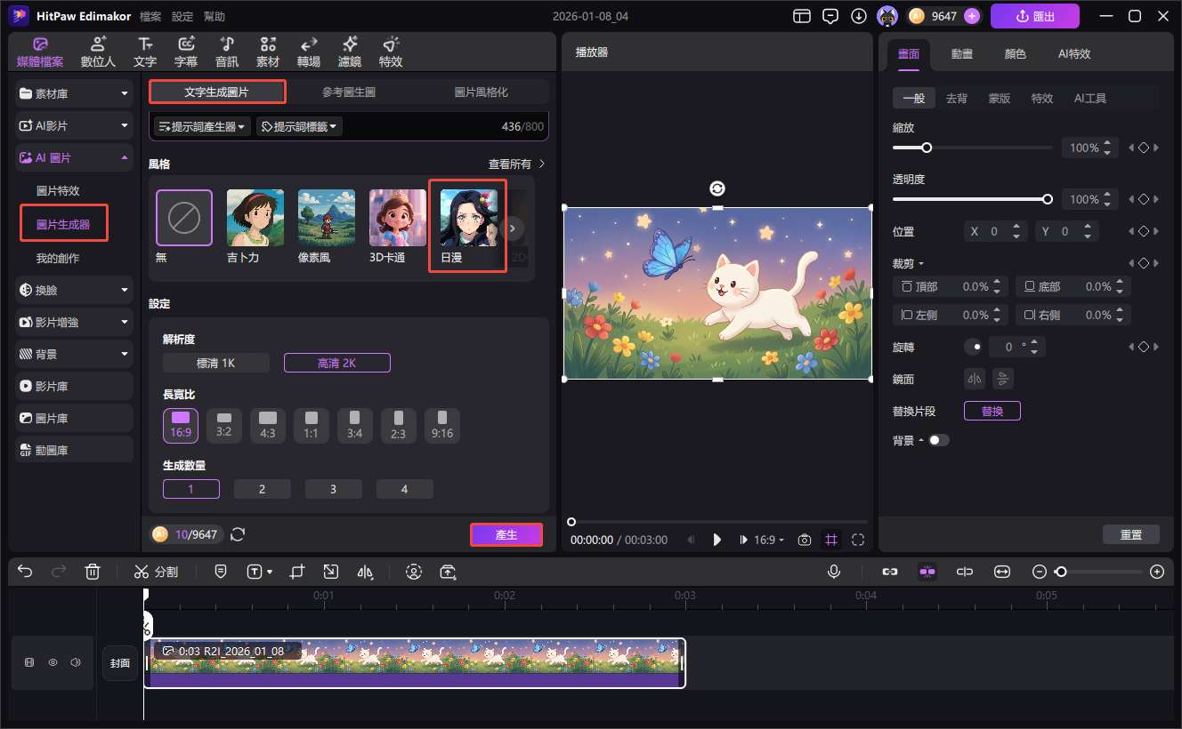 Edimakor 文字轉圖片