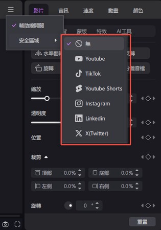 Edimakor 社群平台安全區範本選單