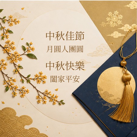 典雅中式中秋賀卡，適合長輩與正式祝福