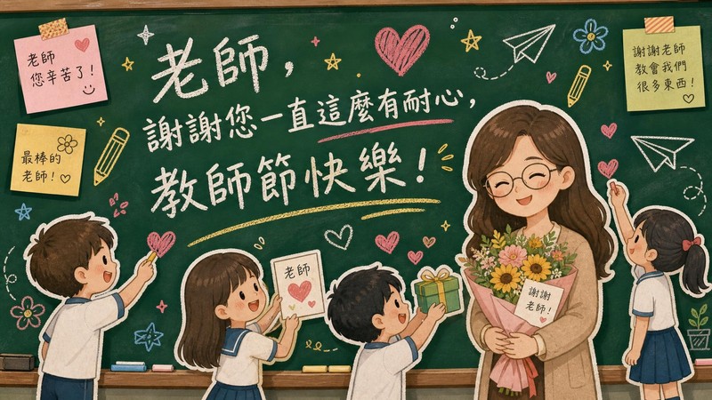 黑板塗鴉貼紙風教師節快樂圖片