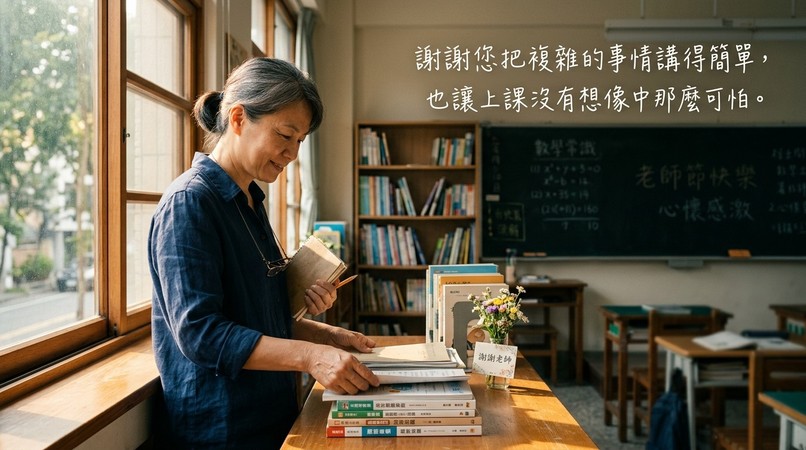 電影感教室窗邊教師節圖片