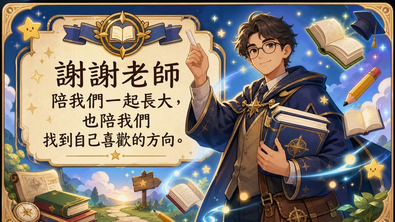 RPG 遊戲角色風教師節圖片