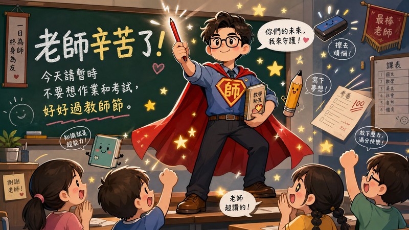 超級英雄風教師節圖片