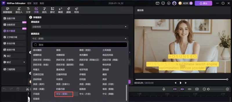 自動擷取並翻譯字幕