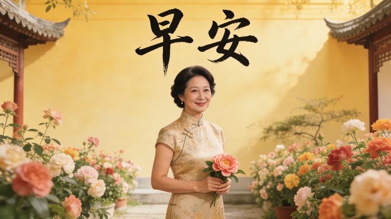 早安美女長輩圖 AI 生成