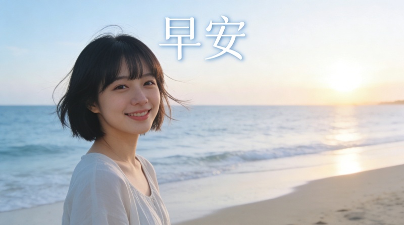 清涼美女早安圖 AI 生成