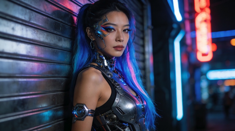AI 賽博朋克風美女寫真