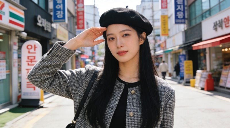 AI 韓系街拍正妹圖