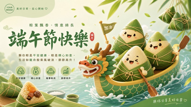簡約商務風端午節賀卡下載