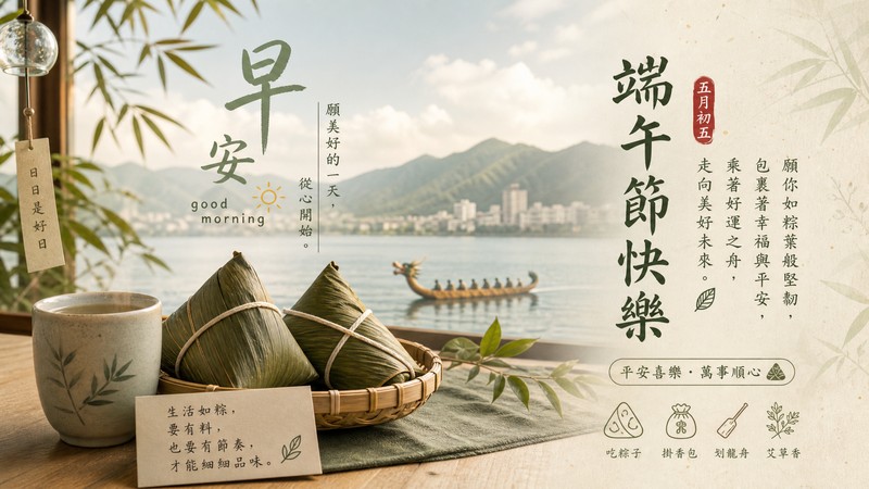文青風端午節早安圖下載