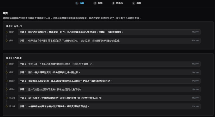 MagicLight AI 自動生成的劇本畫面