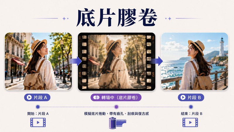 底片膠卷轉場效果示意