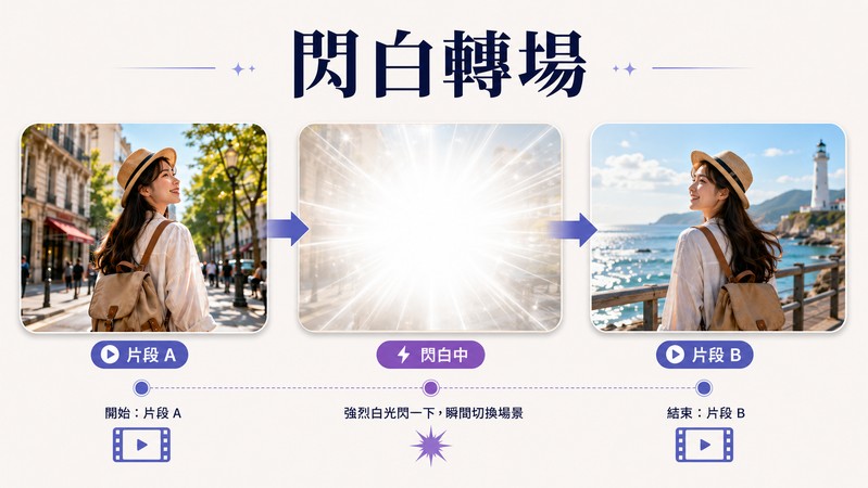 閃白轉場效果示意