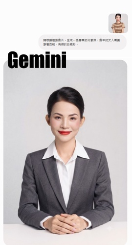 比較 gemini ai 形象照在不同工具的生成效果