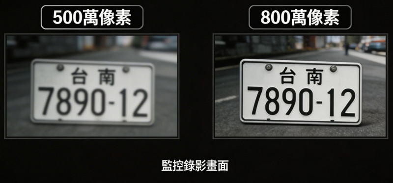 監視器500萬與800萬畫素畫質差異對比