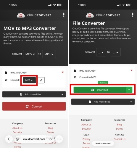 CloudConvert 影片轉 MP3
