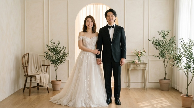 AI 雙人婚紗照合成