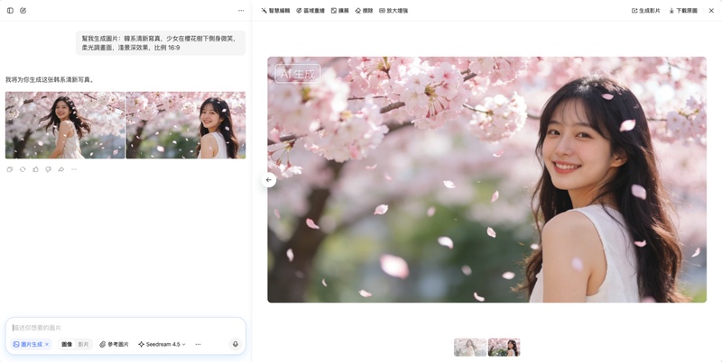 豆包 AI 韓系寫真指令