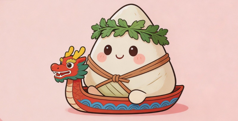Q版粽子角色端午節可愛圖案