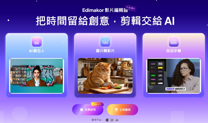 Edimakor AI 影片編輯器功能