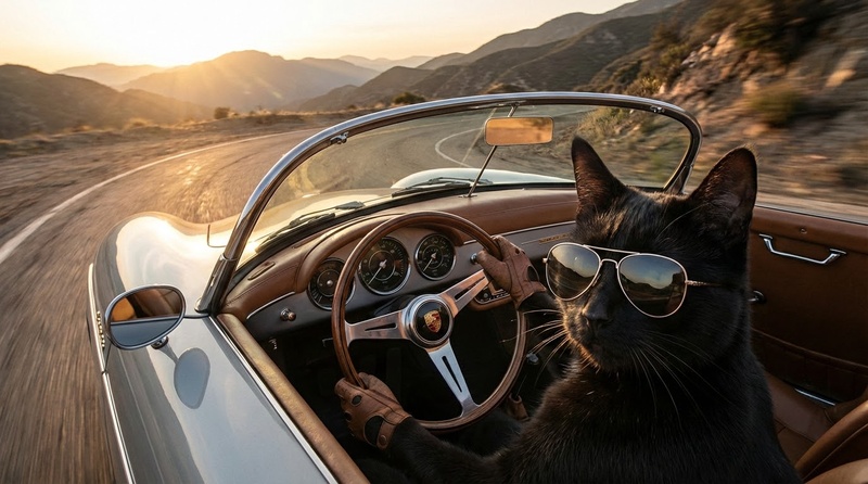 AI 貓咪開車