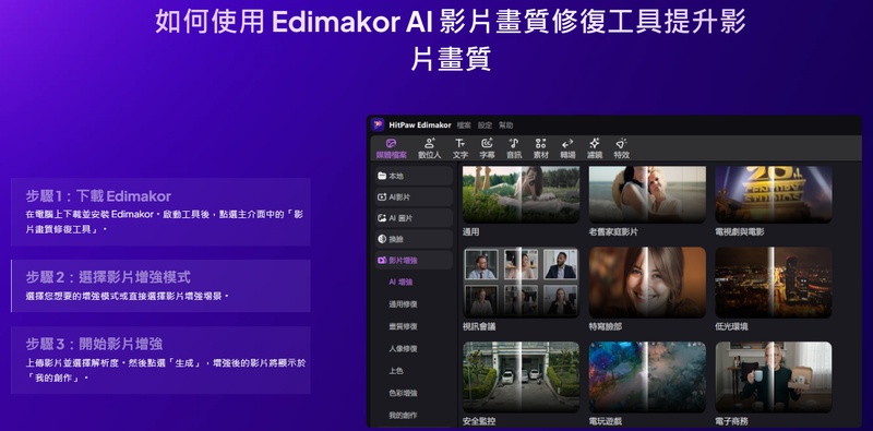 Edimakor修復模糊影片界面