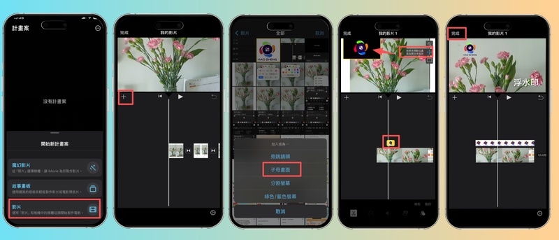 調整 iMovie 浮水印 位置大小與顯示時間