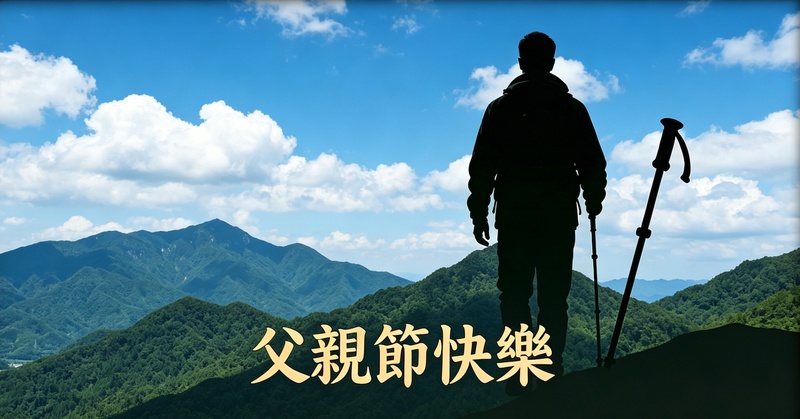 戶外登山風父親節卡片設計