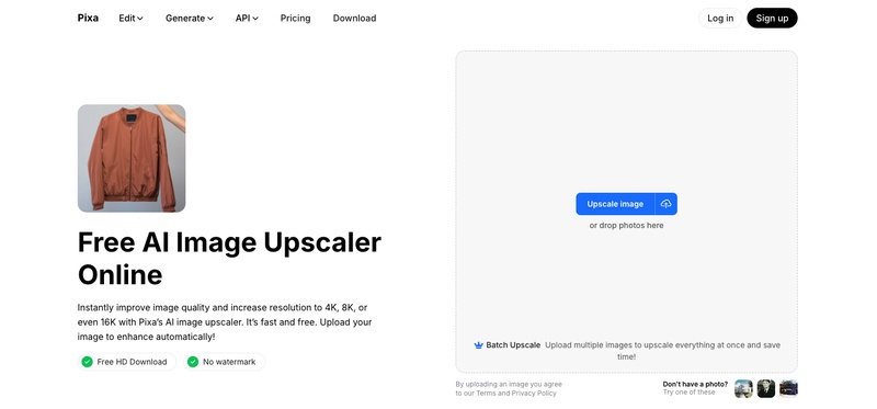 Pixelcut app 進行圖片清晰化與背景優化功能畫面