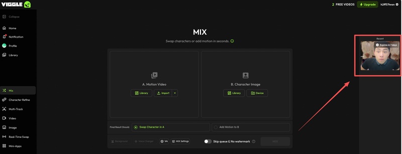 Viggle AI 生成迷因影片