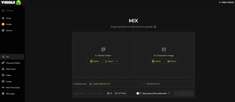 Viggle AI 迷因影片上傳素材