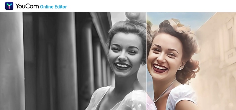 在綫泛黃老照片修復Youcam