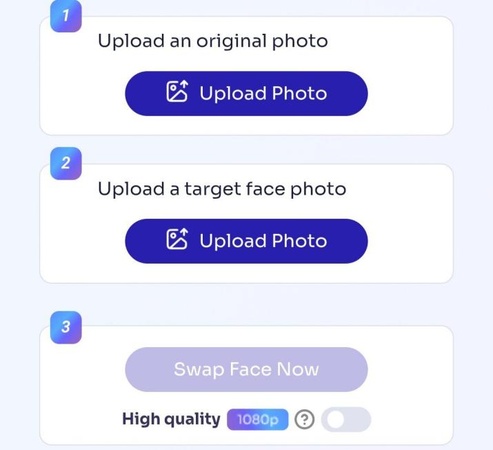 Vidqu AI 線上上傳照片或影片