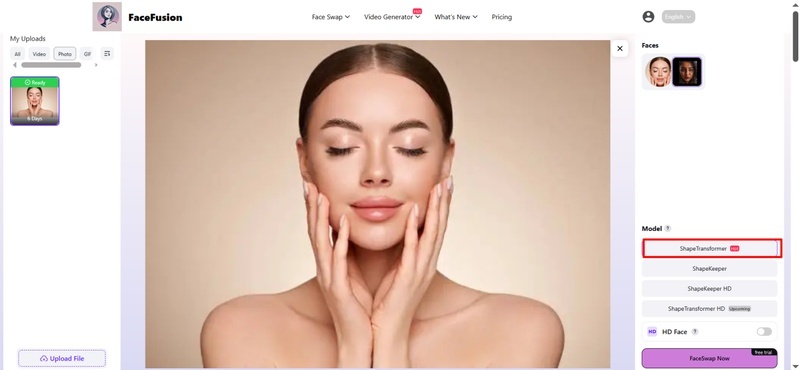 預覽 FaceFusion 換臉效果